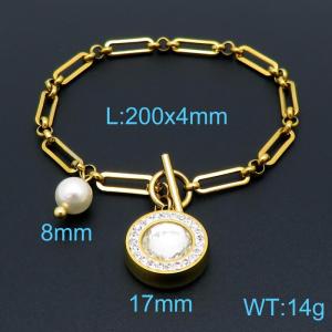 Stainless Steel Gold-plating Bracelet - KB146076-Z