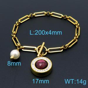 Stainless Steel Gold-plating Bracelet - KB146078-Z