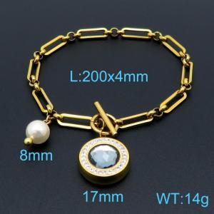 Stainless Steel Gold-plating Bracelet - KB146080-Z