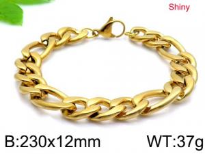 Stainless Steel Gold-plating Bracelet - KB146093-Z