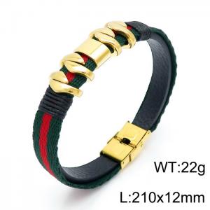 Stainless Steel Leather Bracelet - KB146249-KLHQ