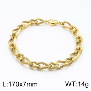 Stainless Steel Gold-plating Bracelet - KB146801-Z