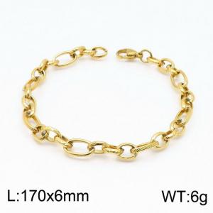 Stainless Steel Gold-plating Bracelet - KB146813-Z