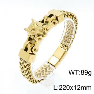 Stainless Steel Gold-plating Bracelet - KB147007-KFC