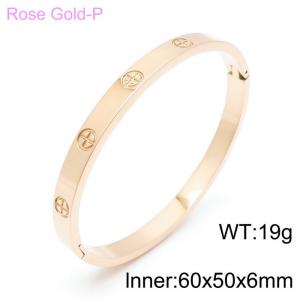 Stainless Steel Rose Gold-plating Bangle - KB147155-YH