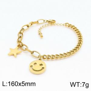 Stainless Steel Gold-plating Bracelet - KB147165-HM