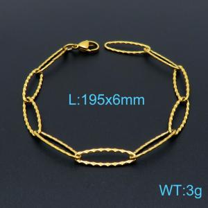 Stainless Steel Gold-plating Bracelet - KB147222-Z