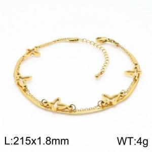 Stainless Steel Gold-plating Bracelet - KB147365-HM