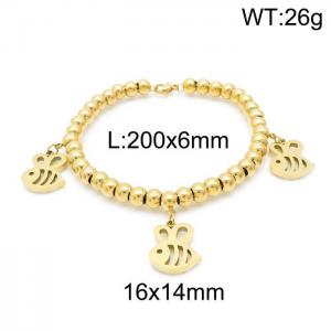 Stainless Steel Gold-plating Bracelet - KB147695-Z