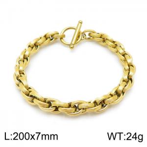 Stainless Steel Gold-plating Bracelet - KB147714-Z