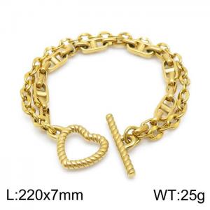 Stainless Steel Gold-plating Bracelet - KB147718-Z