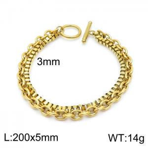 Stainless Steel Gold-plating Bracelet - KB147720-Z