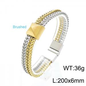 Stainless Steel Gold-plating Bracelet - KB147963-KLHQ