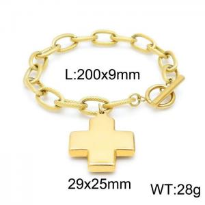 Stainless Steel Gold-plating Bracelet - KB147986-Z