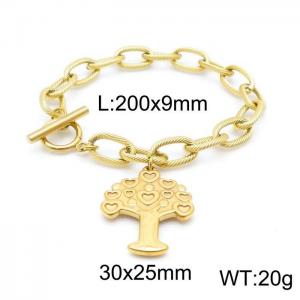 Stainless Steel Gold-plating Bracelet - KB147990-Z