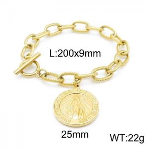 Stainless Steel Gold-plating Bracelet - KB147992-Z