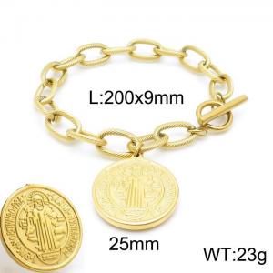 Stainless Steel Gold-plating Bracelet - KB147994-Z