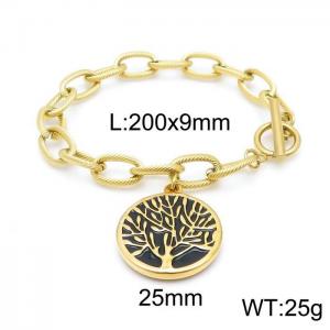 Stainless Steel Gold-plating Bracelet - KB147998-Z