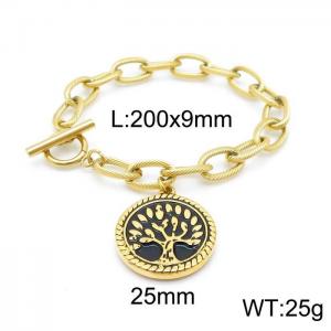 Stainless Steel Gold-plating Bracelet - KB148000-Z