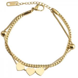 Stainless Steel Gold-plating Bracelet - KB148084-WGYM