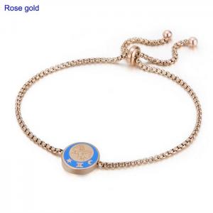 Stainless Steel Rose Gold-plating Bracelet - KB148176-KFC