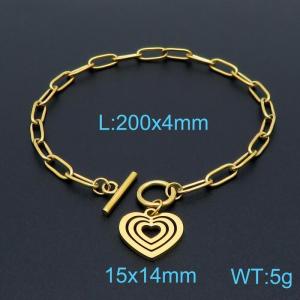 Stainless Steel Gold-plating Bracelet - KB148252-Z