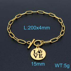 Stainless Steel Gold-plating Bracelet - KB148254-Z