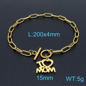 Stainless Steel Gold-plating Bracelet - KB148258-Z