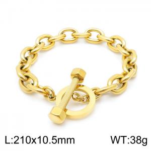 Stainless Steel Gold-plating Bracelet - KB148263-KFC