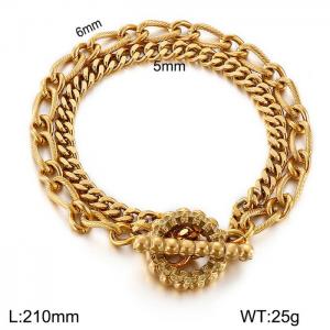 Stainless Steel Gold-plating Bracelet - KB148328-Z