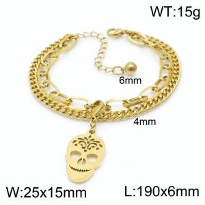 Stainless Steel Gold-plating Bracelet - KB148351-Z