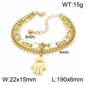 Stainless Steel Gold-plating Bracelet - KB148353-Z