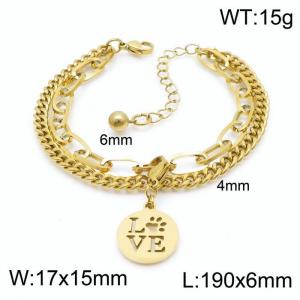 Stainless Steel Gold-plating Bracelet - KB148354-Z