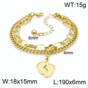 Stainless Steel Gold-plating Bracelet - KB148356-Z