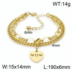 Stainless Steel Gold-plating Bracelet - KB148357-Z