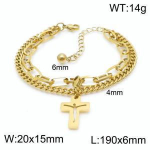 Stainless Steel Gold-plating Bracelet - KB148359-Z