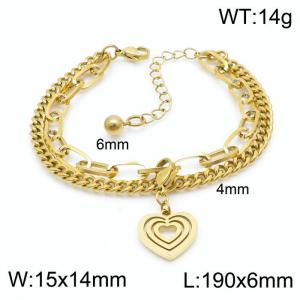 Stainless Steel Gold-plating Bracelet - KB148360-Z