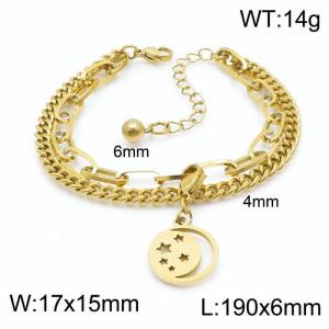 Stainless Steel Gold-plating Bracelet - KB148361-Z