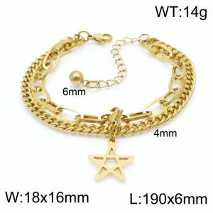 Stainless Steel Gold-plating Bracelet - KB148362-Z