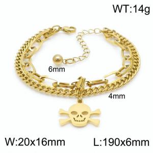 Stainless Steel Gold-plating Bracelet - KB148363-Z