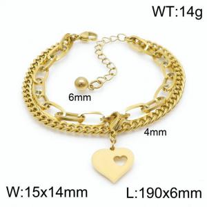 Stainless Steel Gold-plating Bracelet - KB148364-Z