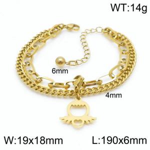 Stainless Steel Gold-plating Bracelet - KB148365-Z