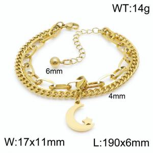 Stainless Steel Gold-plating Bracelet - KB148366-Z