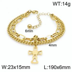 Stainless Steel Gold-plating Bracelet - KB148367-Z