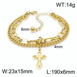 Stainless Steel Gold-plating Bracelet - KB148368-Z