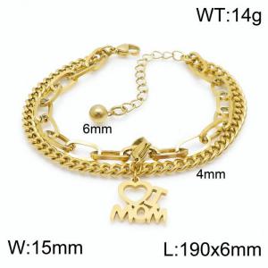 Stainless Steel Gold-plating Bracelet - KB148369-Z