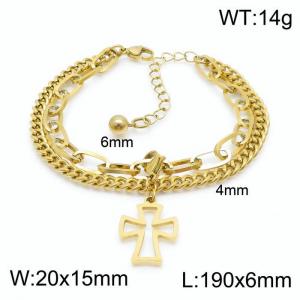 Stainless Steel Gold-plating Bracelet - KB148370-Z