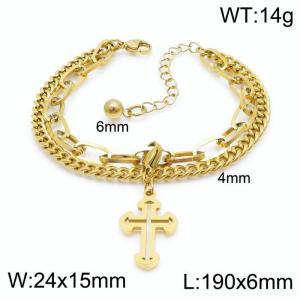 Stainless Steel Gold-plating Bracelet - KB148371-Z