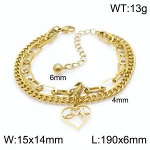 Stainless Steel Gold-plating Bracelet - KB148372-Z