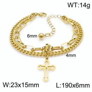 Stainless Steel Gold-plating Bracelet - KB148373-Z